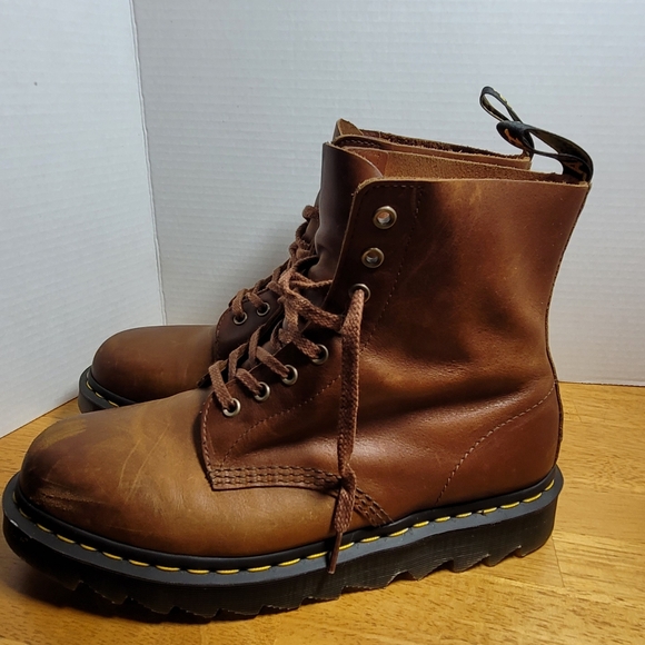 Dr. Martens 1460 PASCAL ZIGGY LEATHER LACE UP BOOTS TAN LUXOR 11 Men / 12 Women - Picture 2 of 15